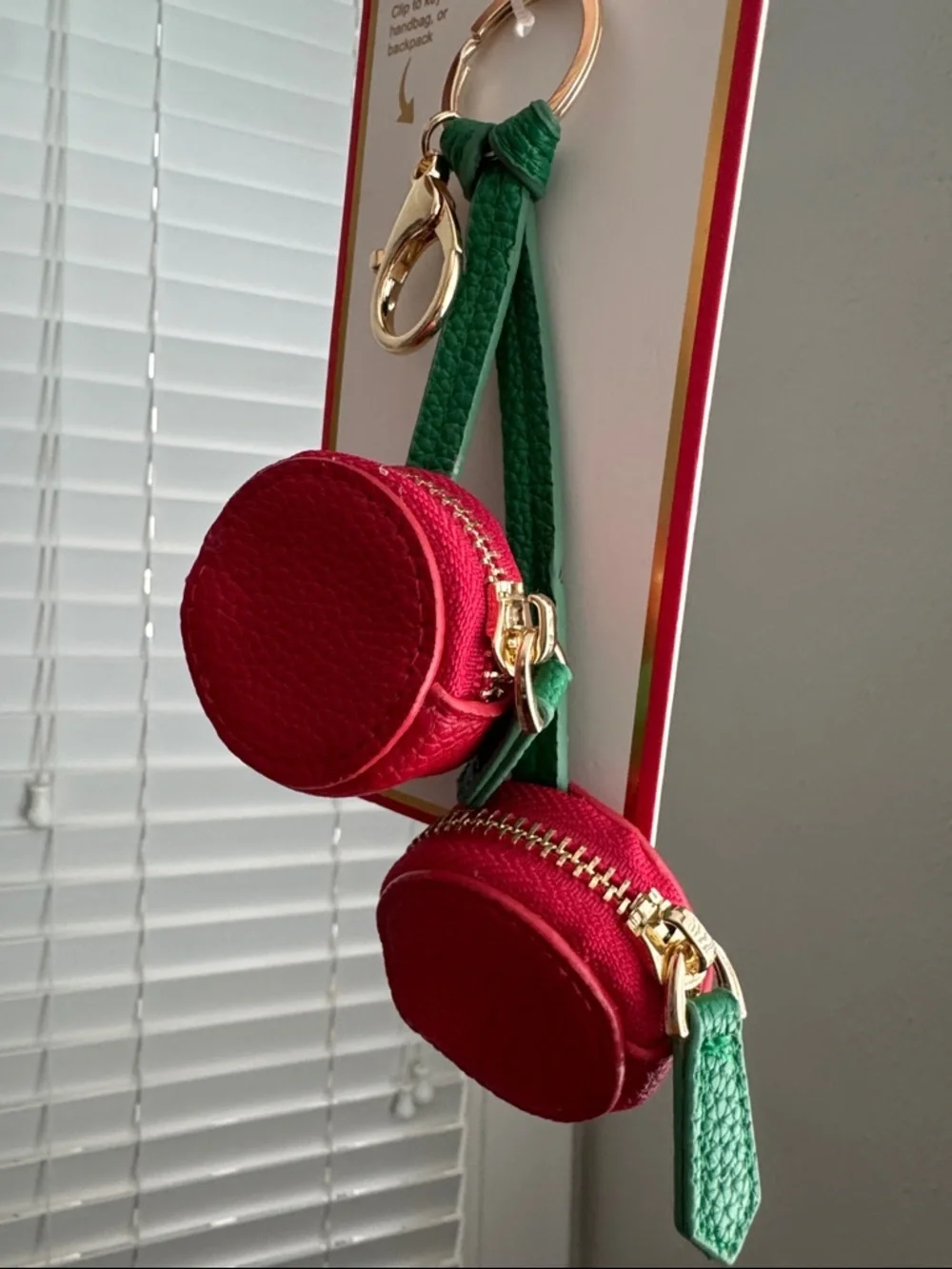 Piper K Cherry Bag Charm Dangle Key Holder